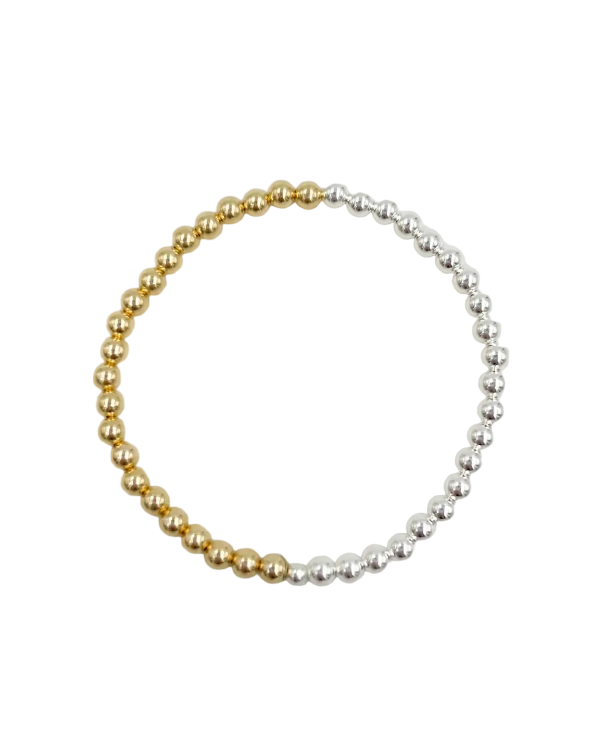 half gold and half silver beaded bracelet