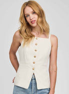 cream suiting vest