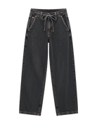 wide leg black denim pant