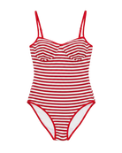 onepiece swimsuit in a red and white stripe