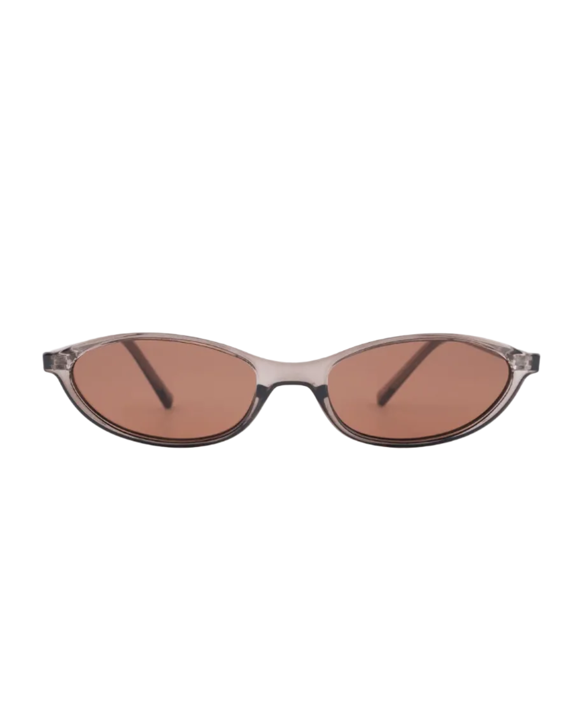 oval transparent brown frame sunglasses
