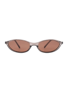oval transparent brown frame sunglasses