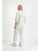 grey sweatpants with pockets in the side