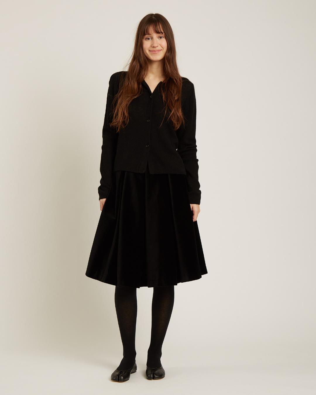 black knit cardigan