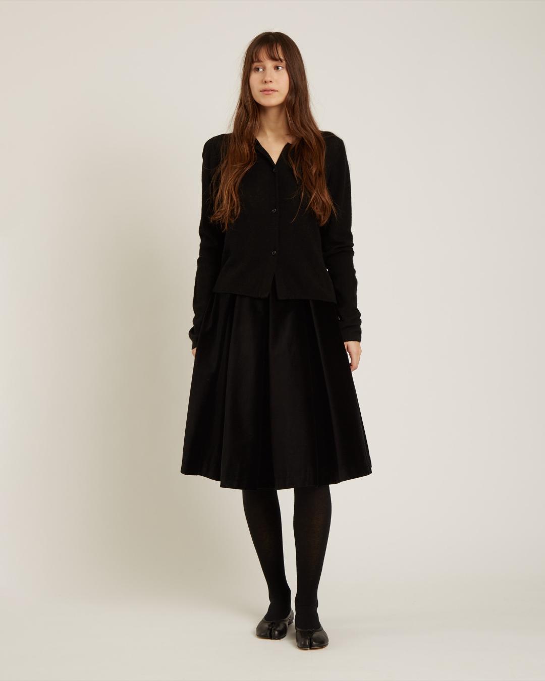 black knit cardigan