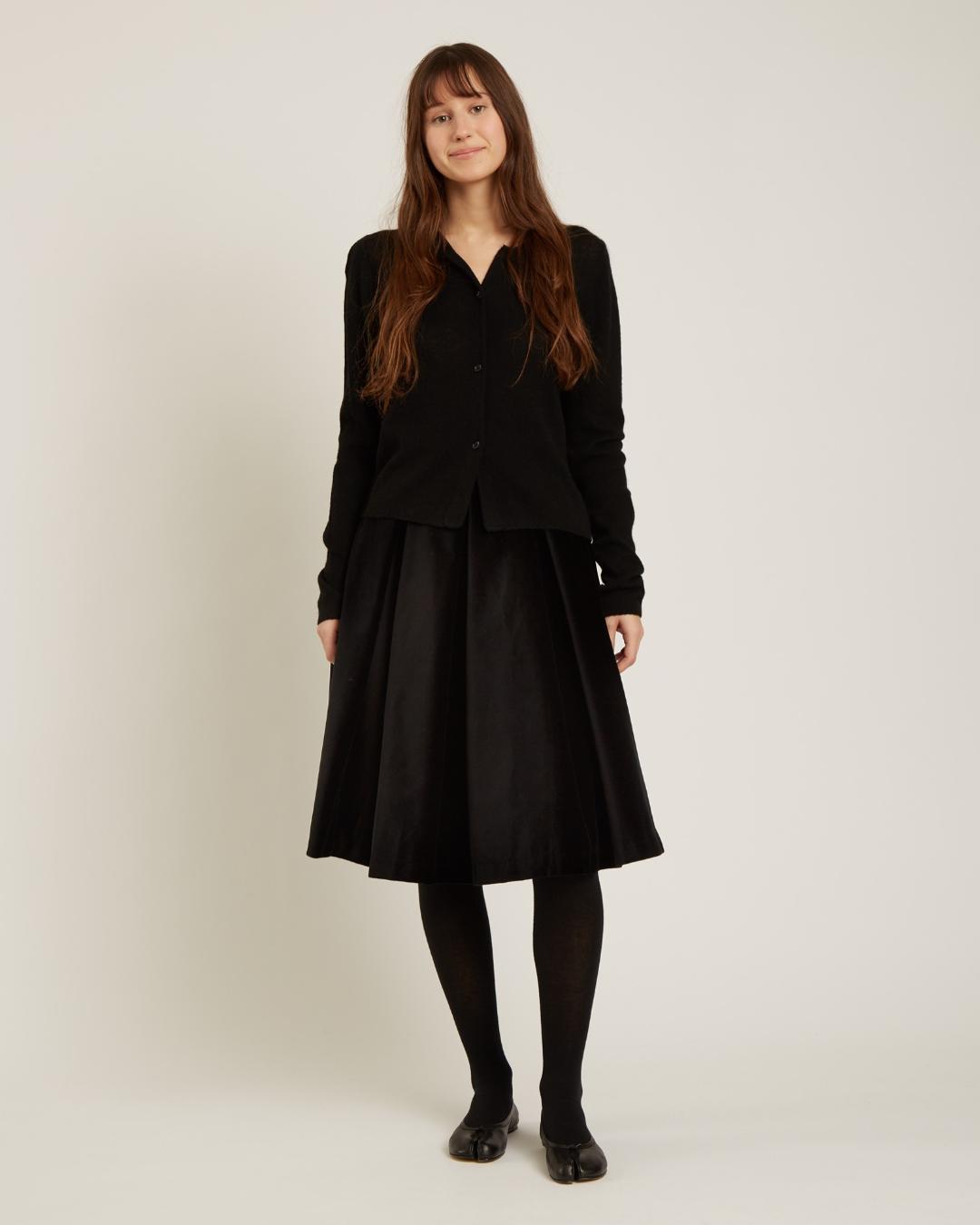 black knit cardigan