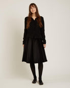 black knit cardigan