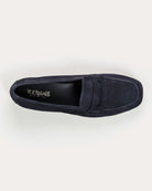navy suede loafer shoe