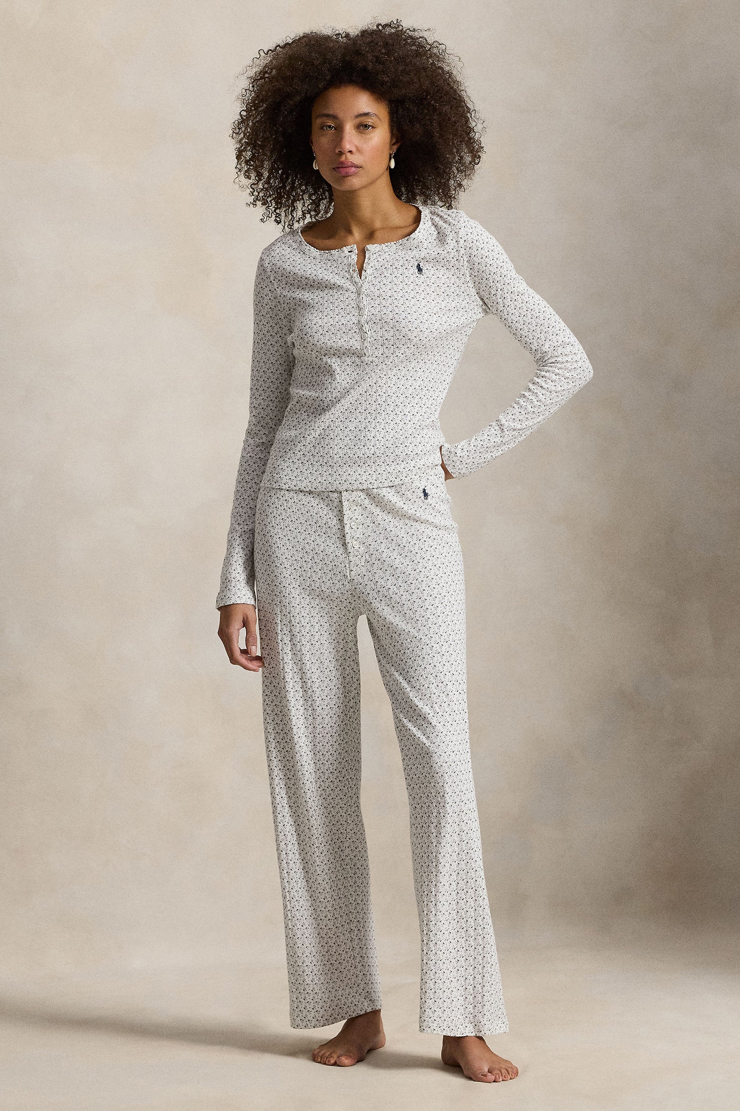 wide leg and long sleep pj set 