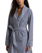 white and blue striped robe