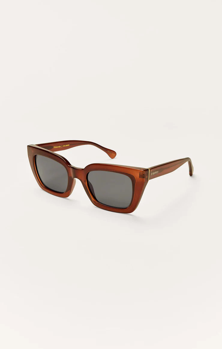 brown rectangular sunglasses