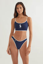 high leg scoop underwear in navy