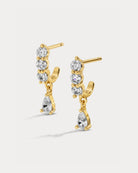 drop diamond earring in gold