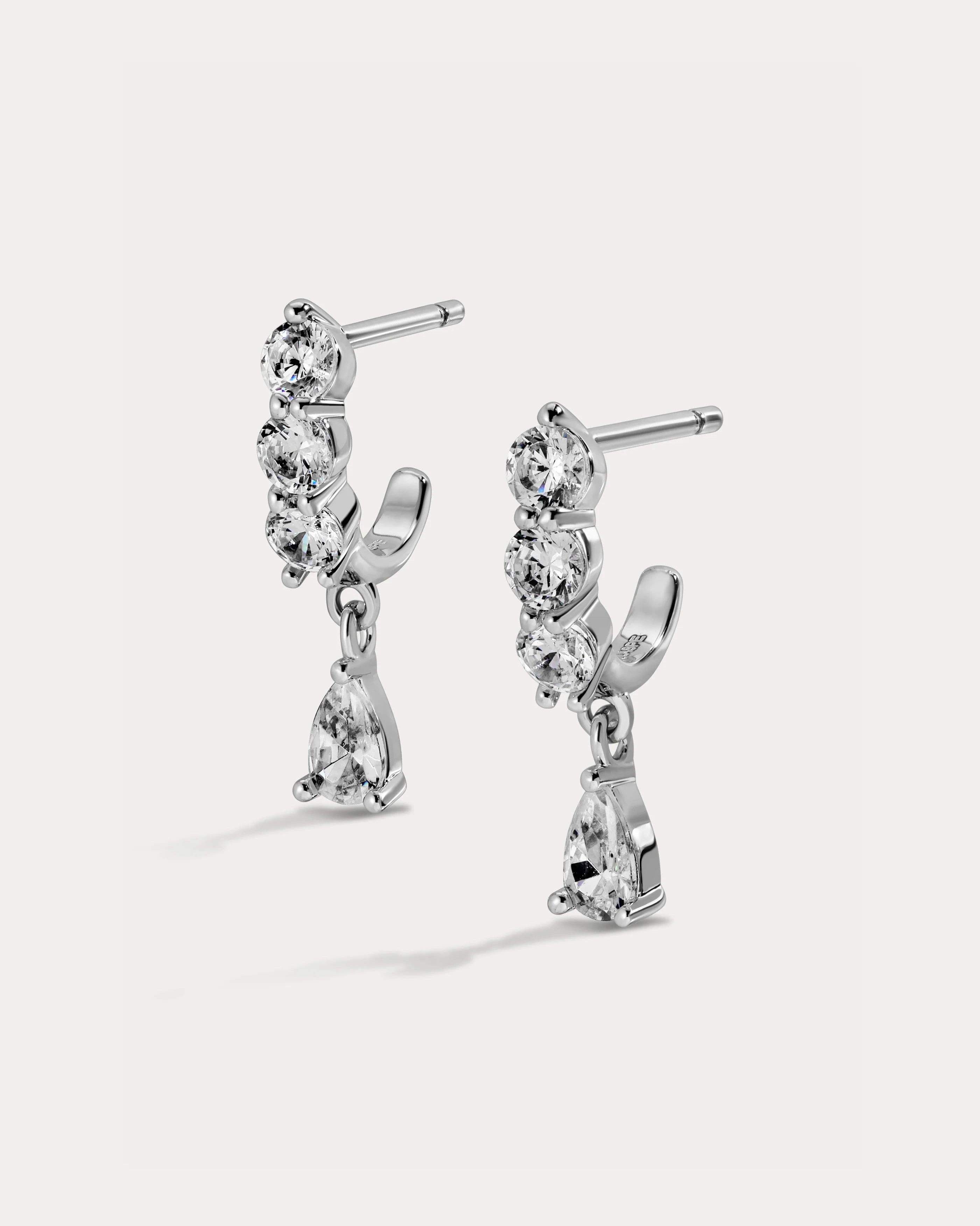 drop silver earrings 
