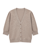 short sleeve cardigan in light brown