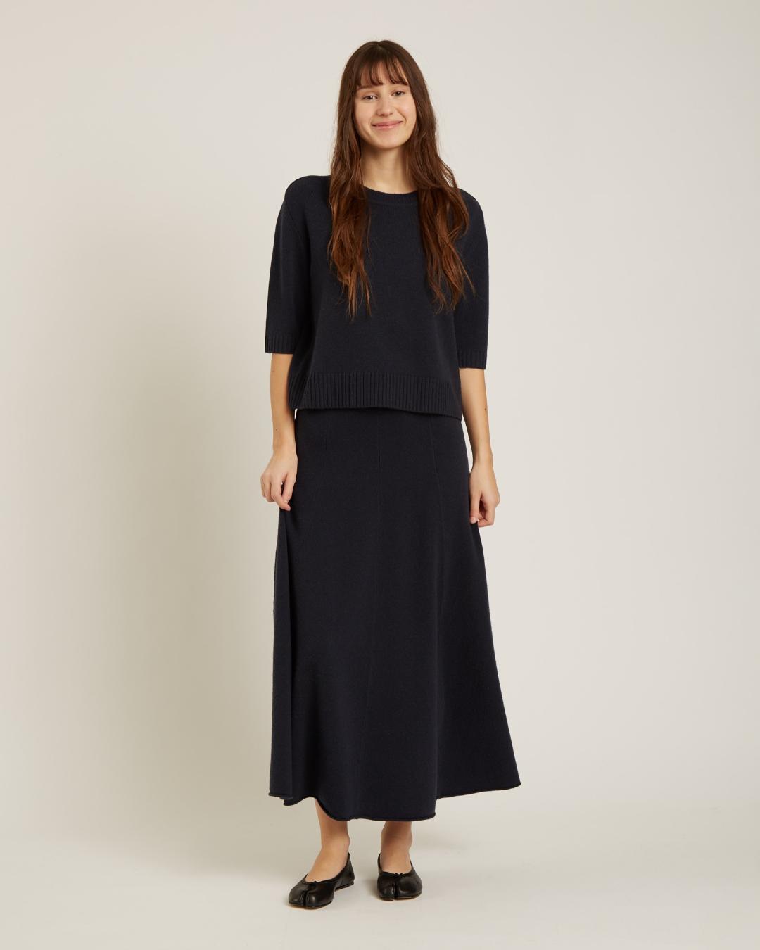 black wool sweater with short sleeves