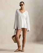 terry cloth hooded tunic cover up
