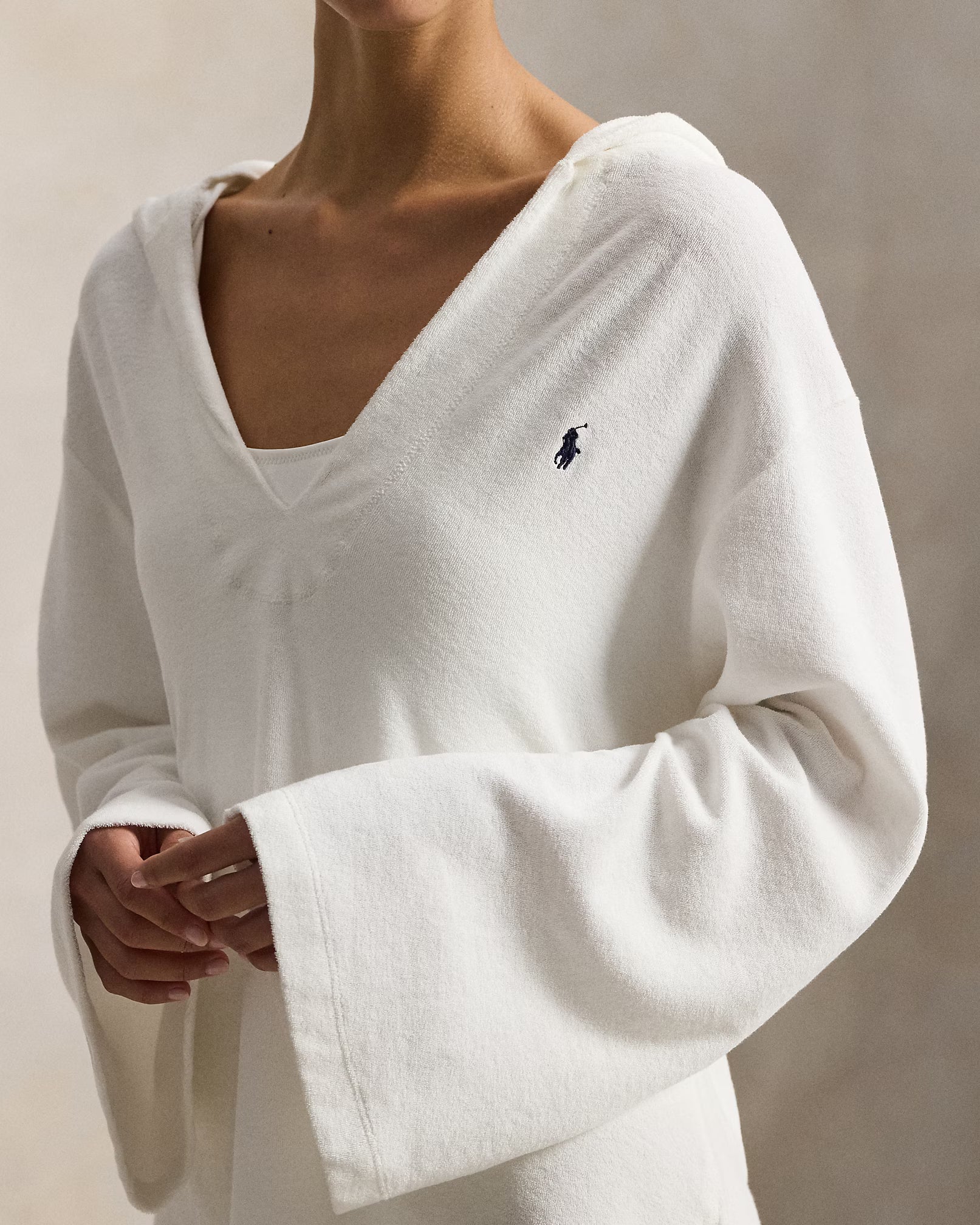 terry cloth hooded tunic cover up