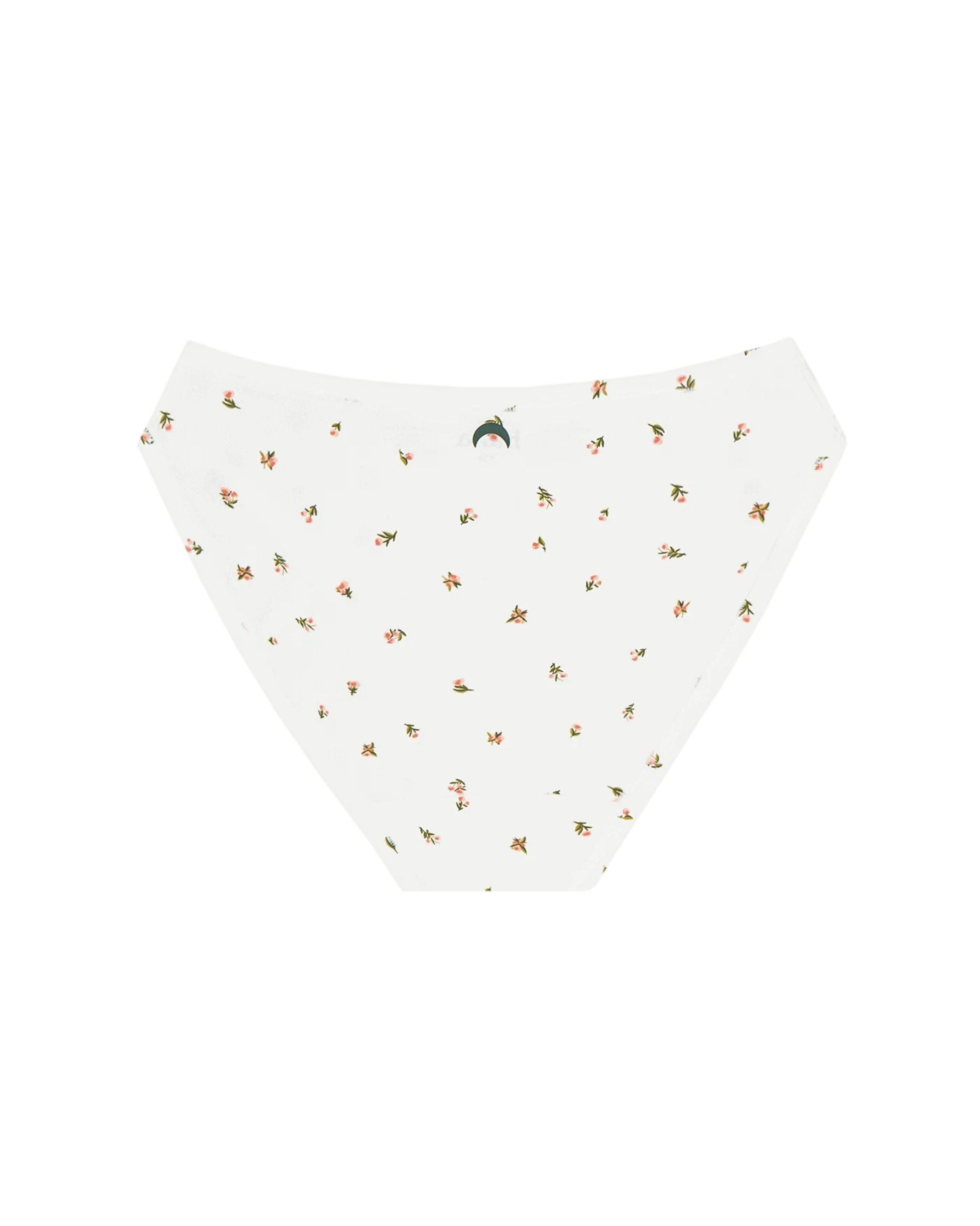 white bikini underwear in floral print