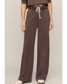 brown lounge drawstring pant with wide leg