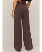 brown lounge drawstring pant with wide leg