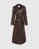 A long brown leather coat 
