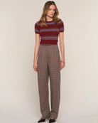 brown plaid dress pant