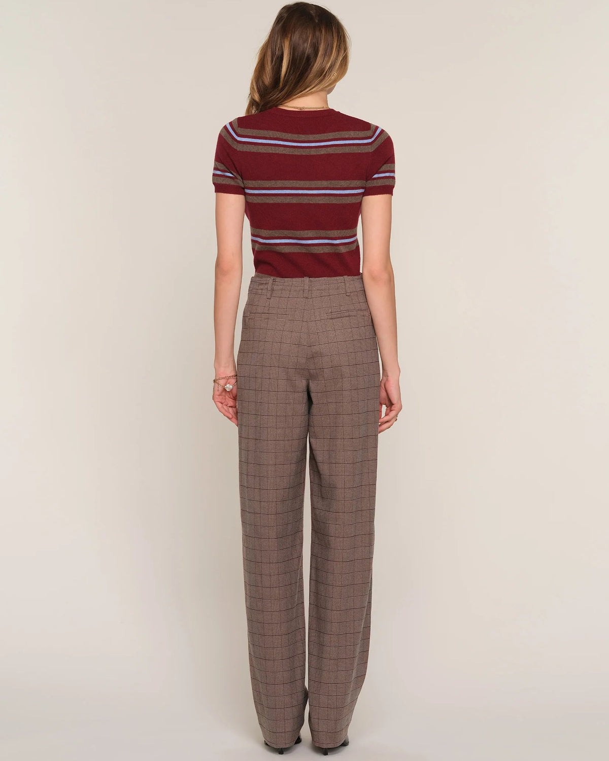 brown plaid dress pant