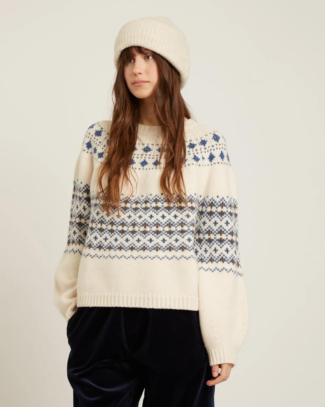 fair isle sweater in a cream