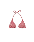 red and white gingham bikini top