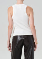 white ribbed tank top