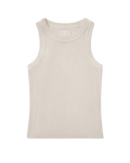 cream rib racer back tank