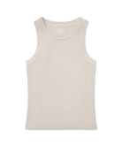 cream rib racer back tank