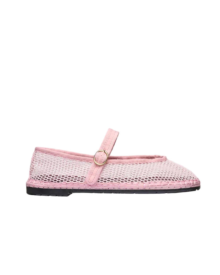 mesh pink mary jane shoe