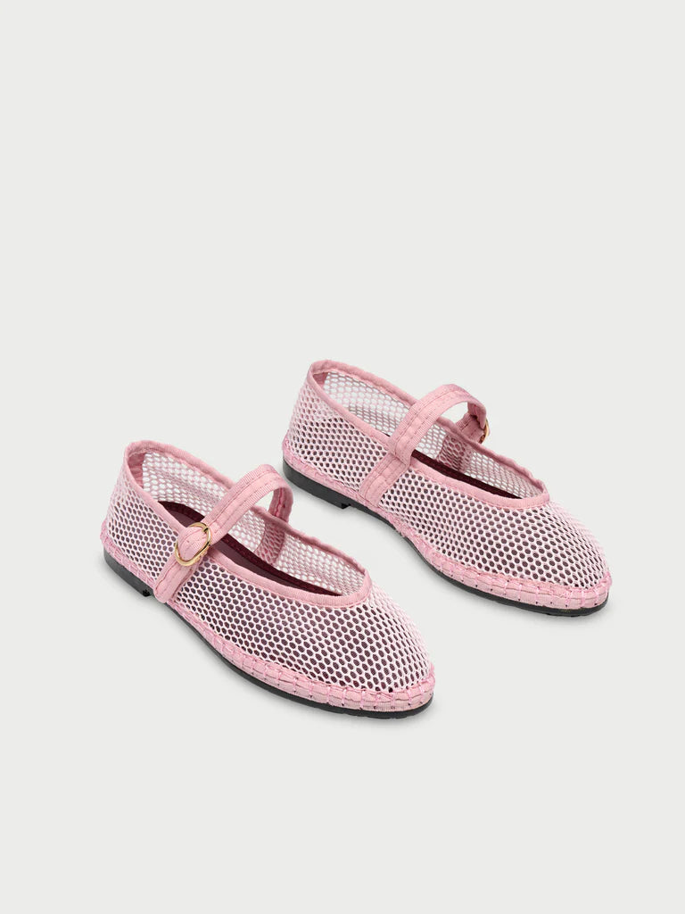 mesh pink mary jane shoe