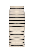 midi skirt with cream and black stripes