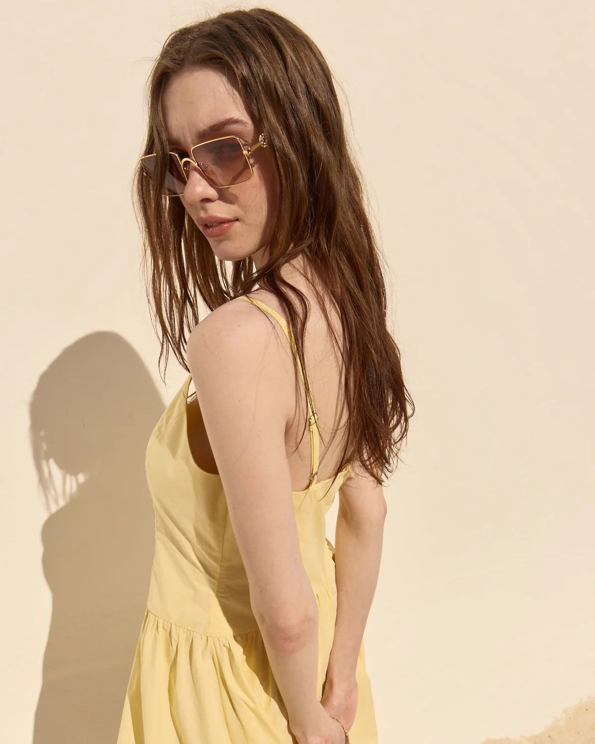 yellow midi dress