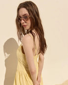 yellow midi dress