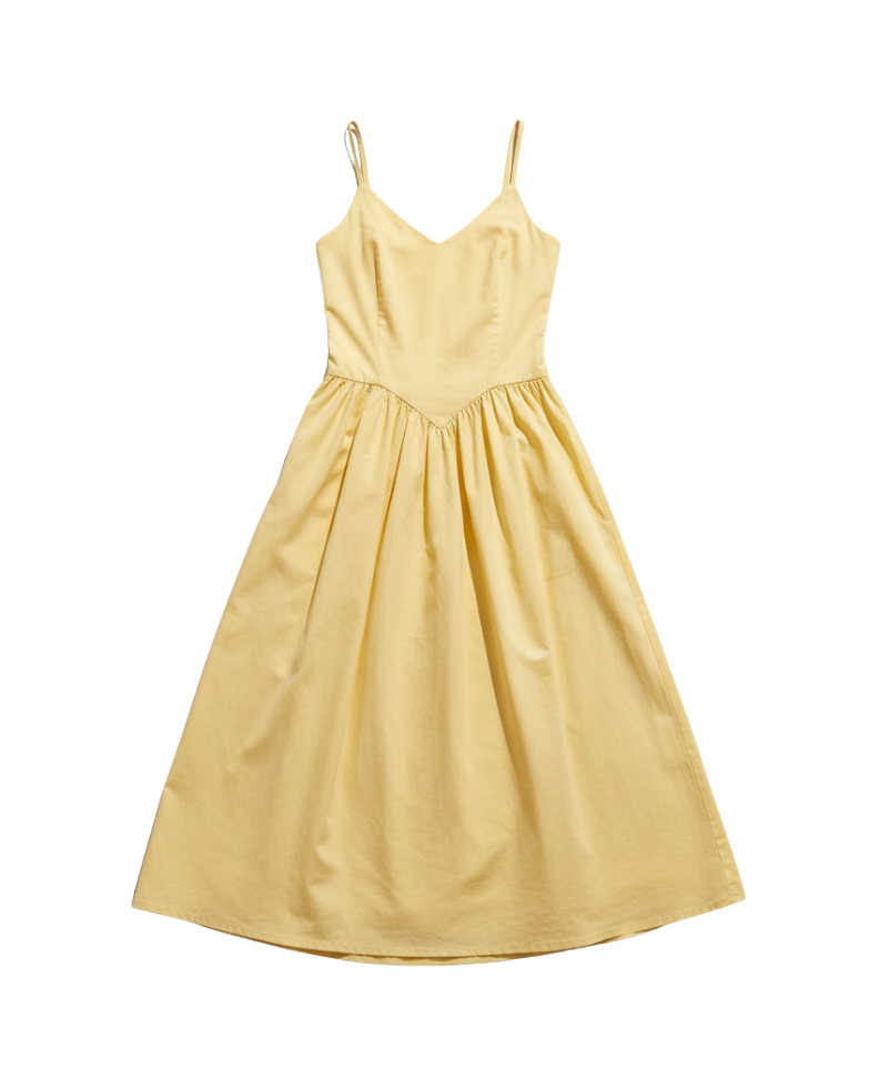 yellow midi dress