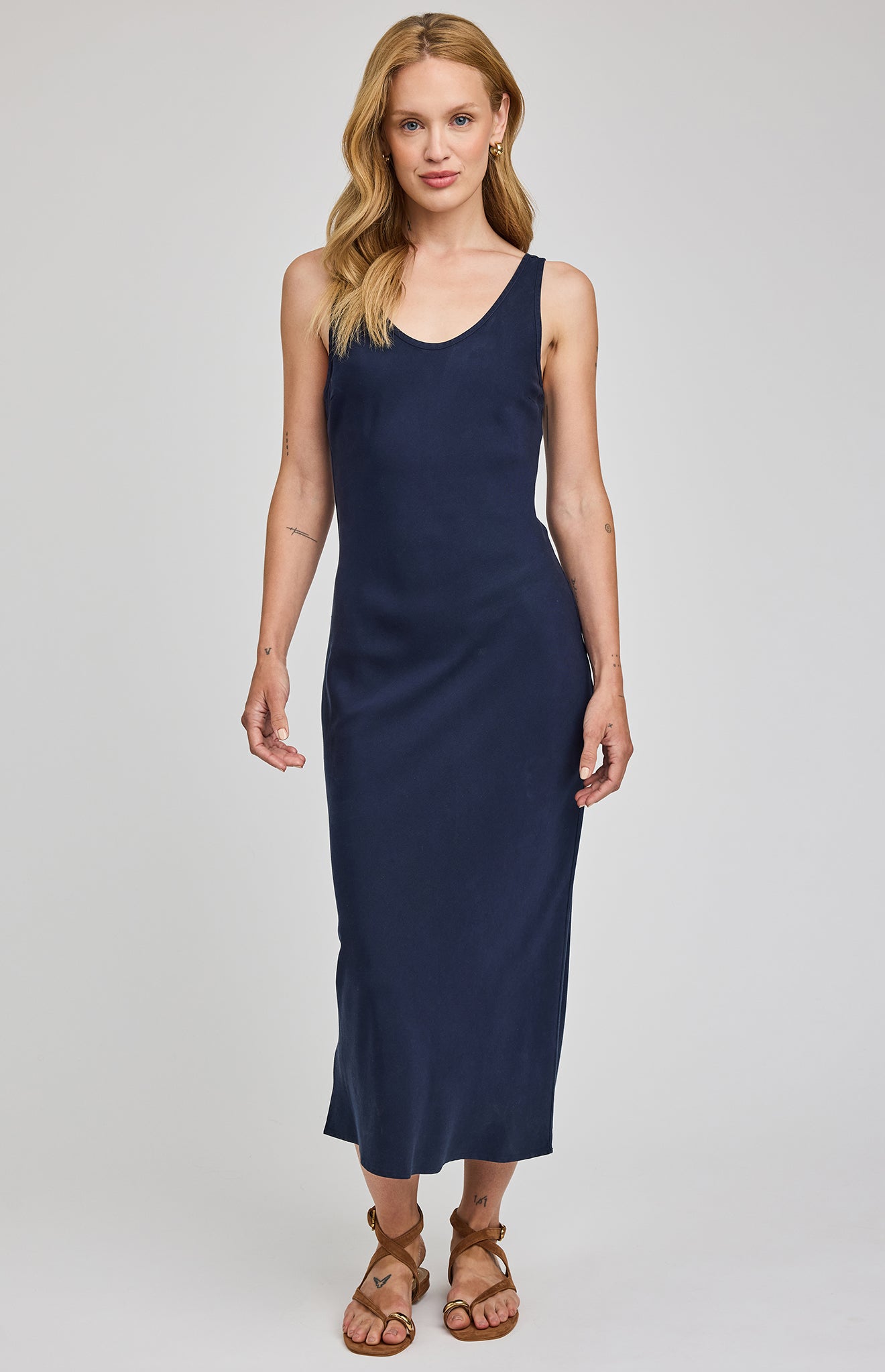 navy midi dress