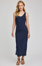 navy midi dress