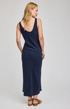 navy midi dress