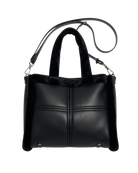 large black and fur purse