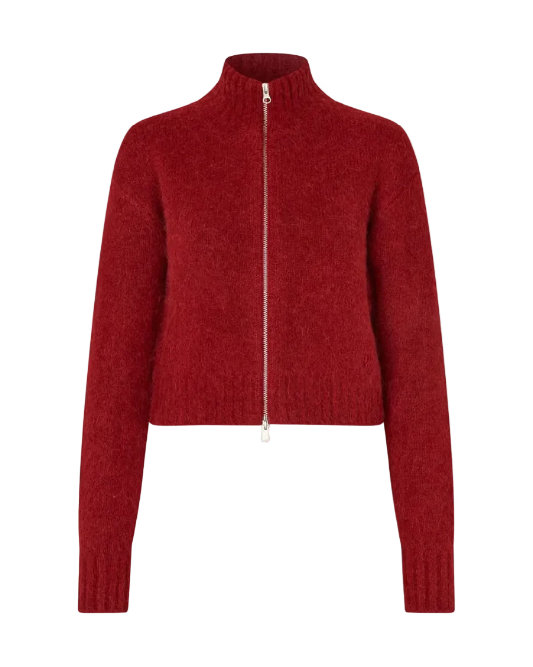 red zip sweater