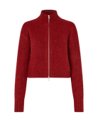 red zip sweater