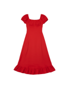 red midi dress