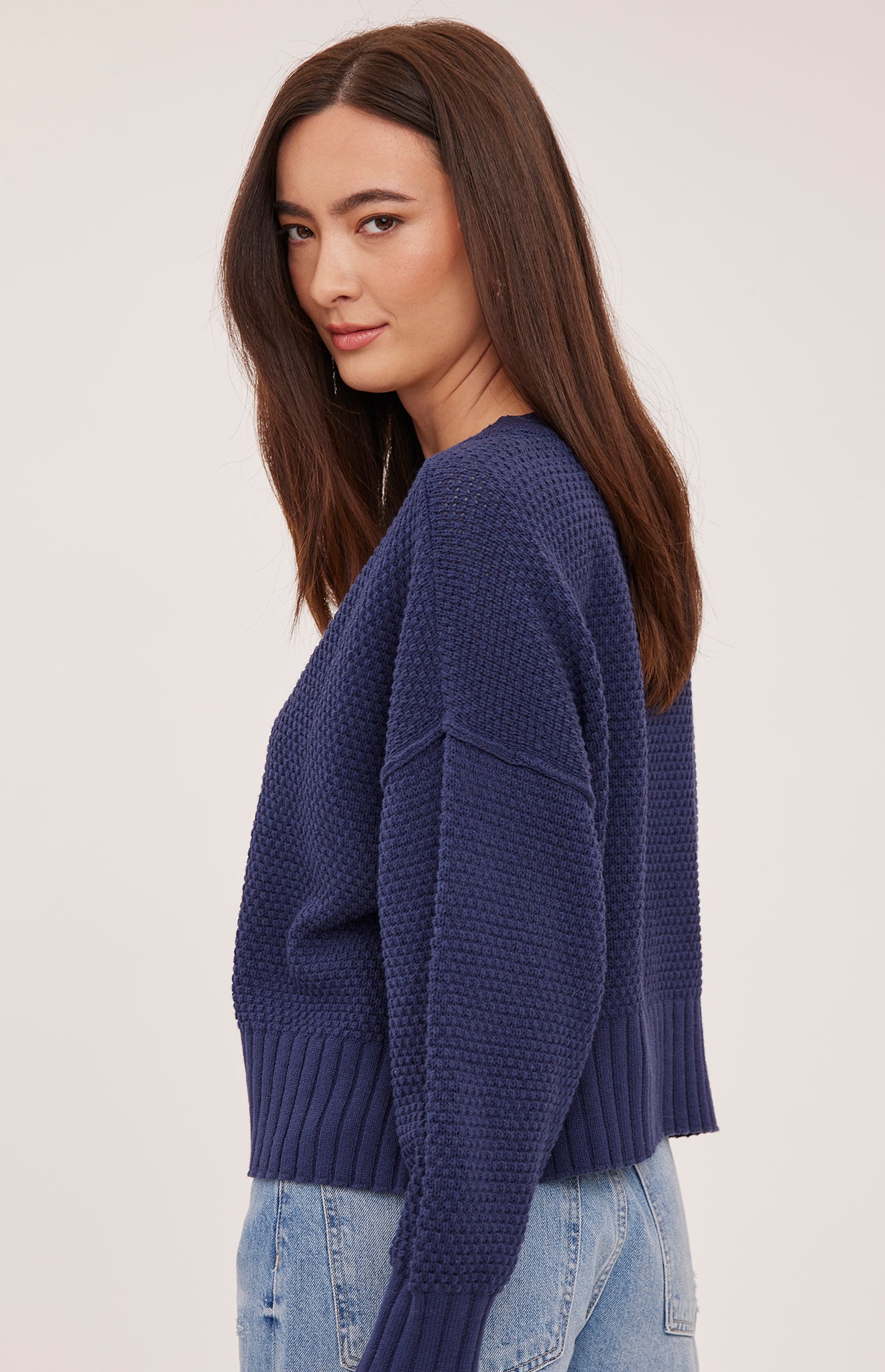 navy knit cardigan 