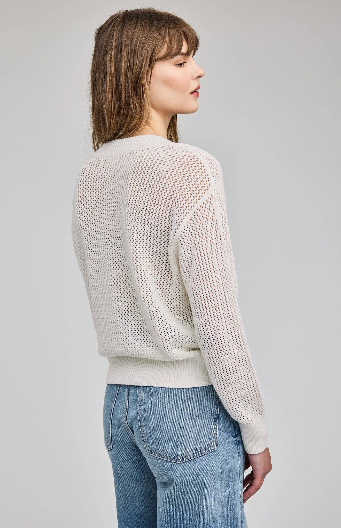 white open knit sweater