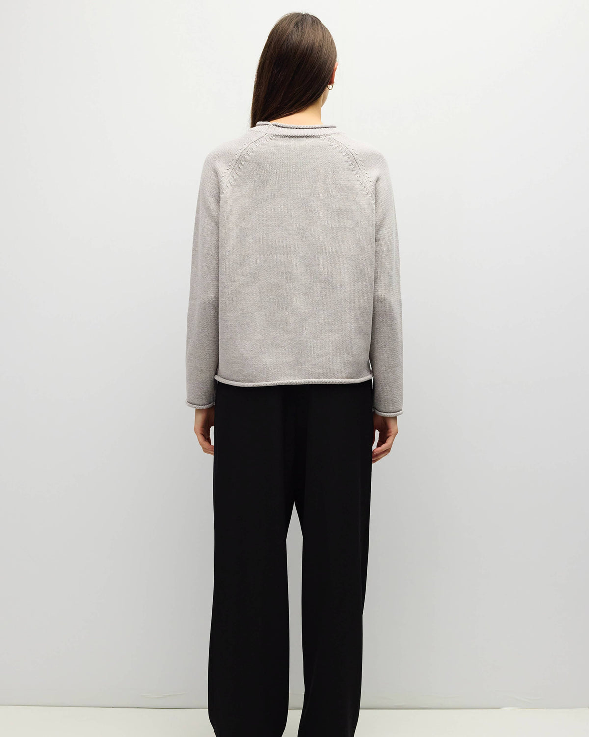 cream knit sweater with roll neck