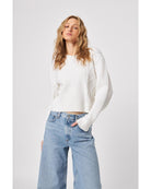 white knit sweater